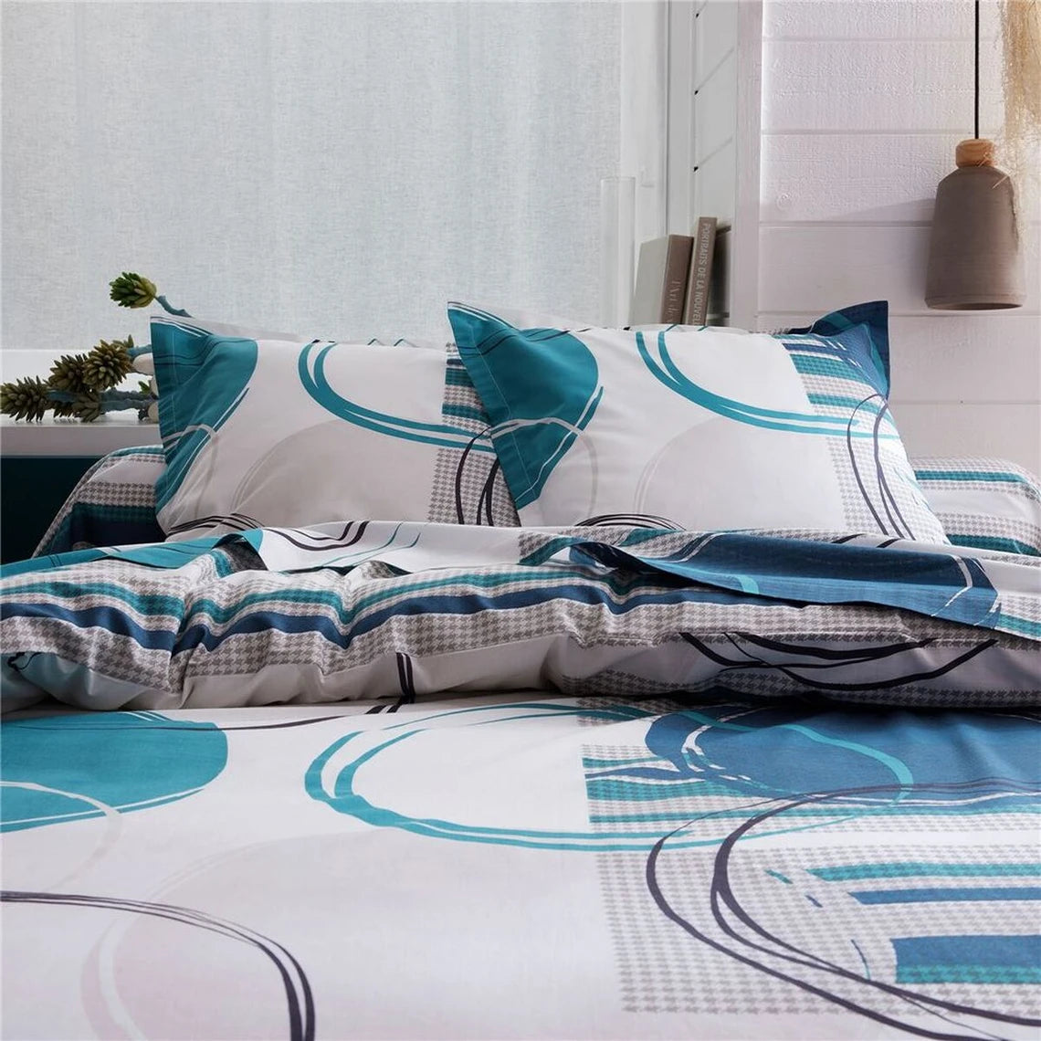Taie d'oreiller 65x65 avec motif gamme cap été