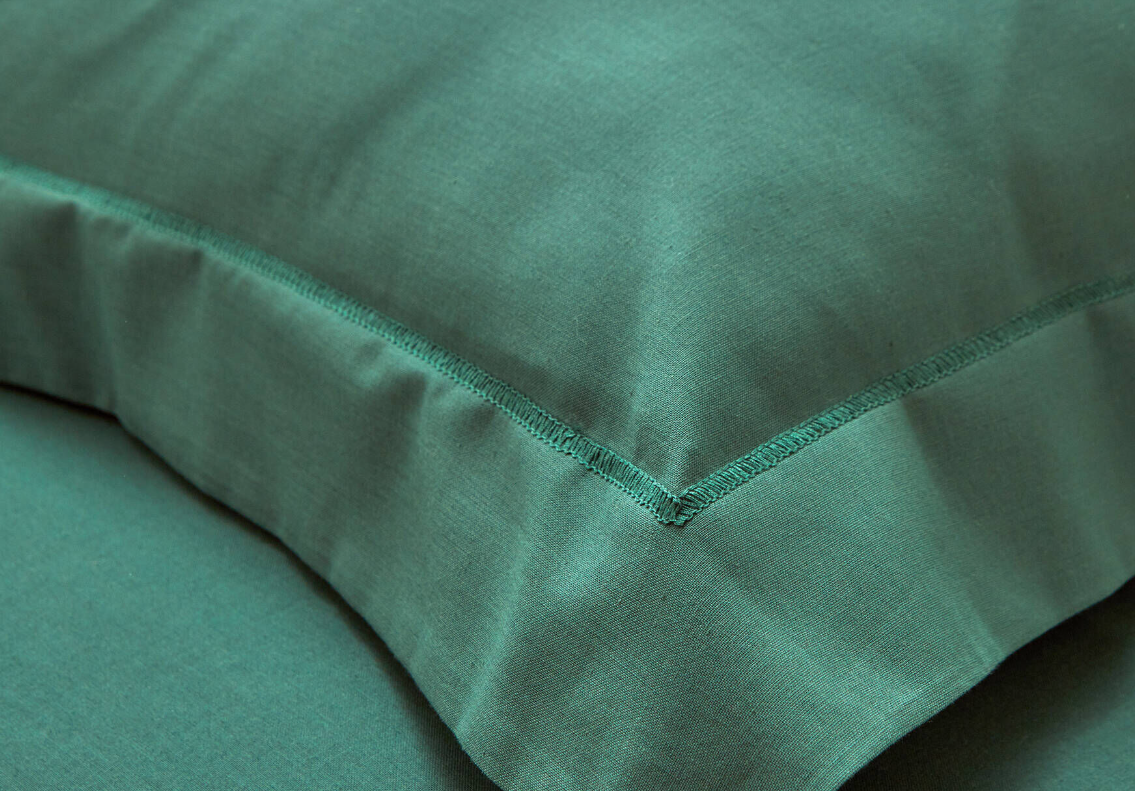 Taie d'oreiller blancheporte 50x70 couleur vert sapin
