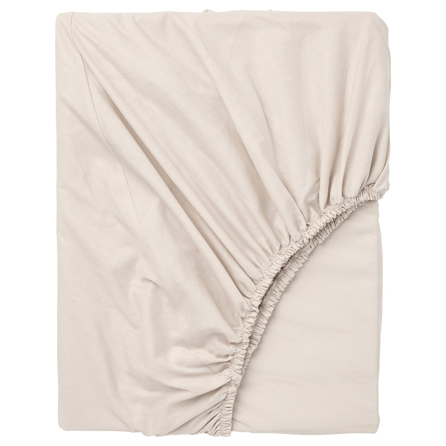 Drap housse beige 160x200x26cm