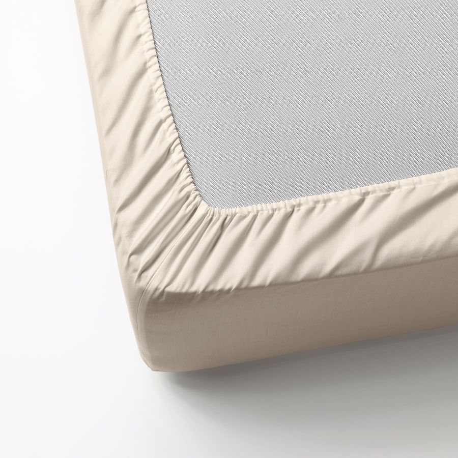 Drap housse beige 160x200x26cm