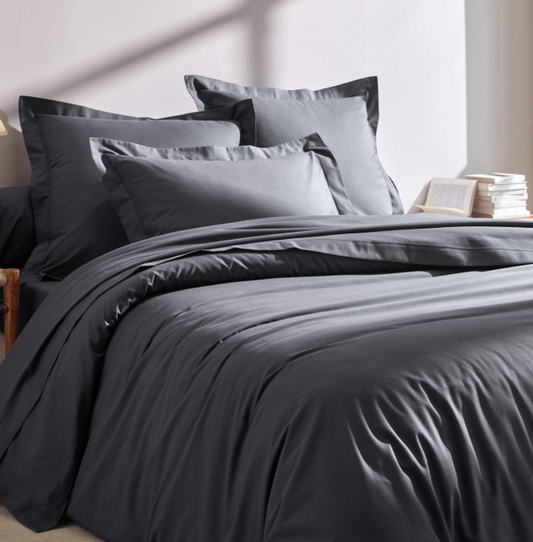 Taie d'oreiller Colombine taille 63x63 couleur carbone