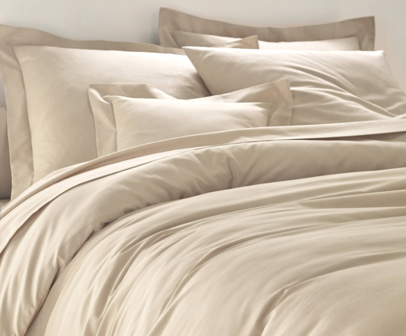 Taie de traversin en polycoton 86x190 couleur sable