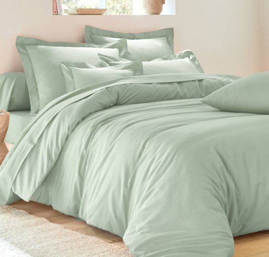 Taie d'oreiller Colombine taille 50x70 couleur vert amande