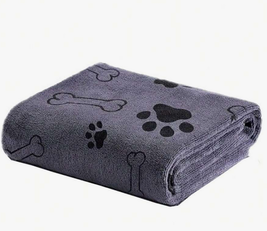 Serviette animaux Ultra Absorbante – Taille 60x100 cm – Gris