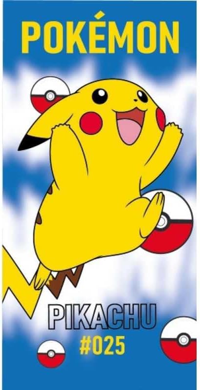 Drap de Plage ou de Bain Pokémon Pikachu taille 70x140cm