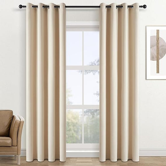Rideaux Occultants Topfinel lot de 2 taille 140x240 beige