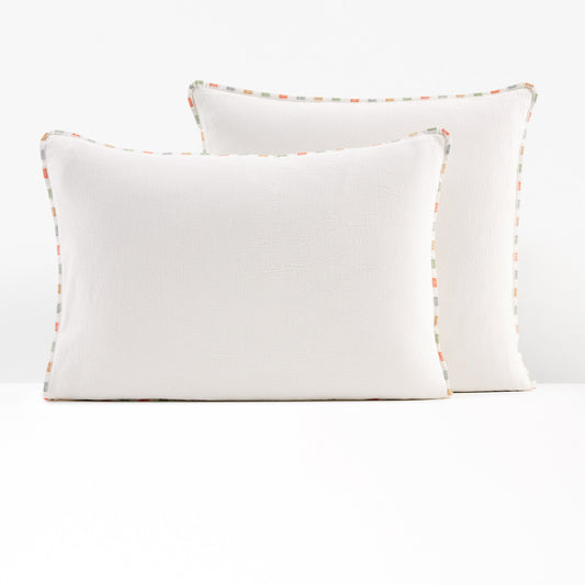 Taie d'oreiller, coton lavé, Neruda blanc