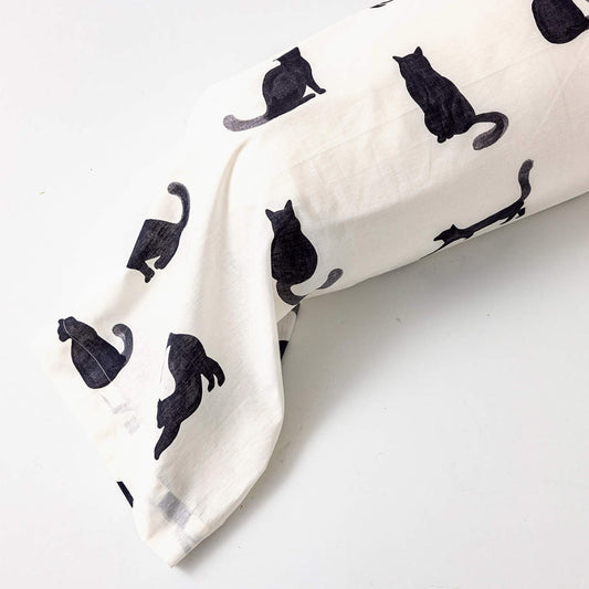 Taie de Traversin en Coton motif chat 86x185cm